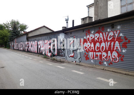 KS Cracovia graffitis sur les murs à Cracovie Pologne Banque D'Images