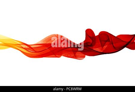 Résumé de l'élément de conception vague de couleur orange. Flux motion courbe orange illustration. Illustration de Vecteur