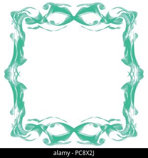 Aquarelle art nouveau fleuri vert frame border pattern, vector illustration Illustration de Vecteur