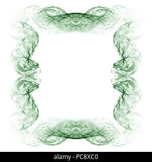 Surface liquide orné vert aquarelle frame border pattern, vector illustration Illustration de Vecteur