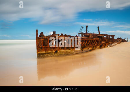 Célèbre navire Maheno wreck sur Fraser Island. Banque D'Images