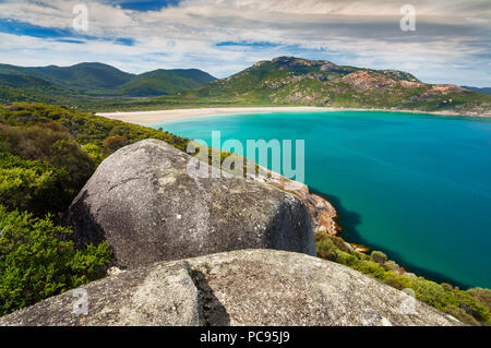 Vue sur la baie de Norman dans Wilsons Promontory National Park. Banque D'Images