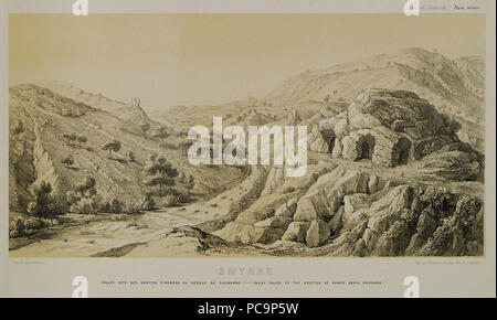 565 Smyrne Vallée dite des grottes d'Homère près de Bournaba - Laborde Léon Emmanuel Simon Joseph - 1838 Banque D'Images