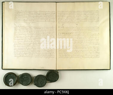 AGAD Komisarze szwedzcy Kazimierzem zawierają pokój z Janem, królem Leopoldem cesarzem polskim,,, j'Fryderykiem Wilhelmem margrabią brandenburskim, 3. Banque D'Images