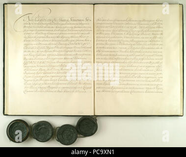 AGAD Komisarze szwedzcy Kazimierzem zawierają pokój z Janem, królem Leopoldem cesarzem polskim,,, j'Fryderykiem Wilhelmem margrabią brandenburskim, 16. Banque D'Images