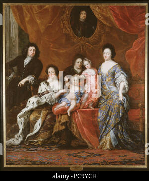 David Klöcker Ehrenstrahl : Karl XI, 1655-1697, kung av Sverige med familj. Grh 136553 Karl XI, 1655-1697, kung av Sverige med familj (David) - La Maison Klöcker Ehrenstrahl Nationalmuseum - 16034 Banque D'Images