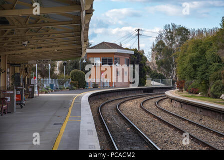 La gare de Bathurst historique, ouvert en 1876 et toujours une connexion entre le dispositif Trainlink Central Tablelands et Sydney Banque D'Images