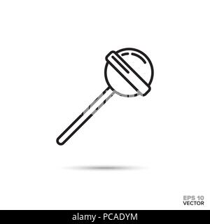 Sucette bonbon dur l'icône de la ligne du vecteur. Aliment sucré symbole. Illustration de Vecteur