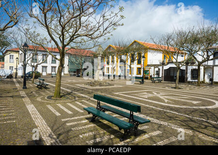 Place de la ville de Sao Sebastiao, île de Terceira, Açores, Portugal, Europe, Atlantique Banque D'Images