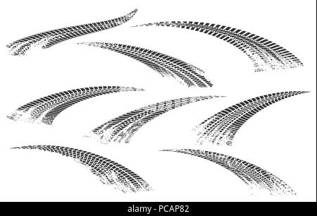Piste de voiture de marque. La saleté sur les pistes de course de neige blanc, illustration vectorielle et motocross course voitures collection graphique design Illustration de Vecteur