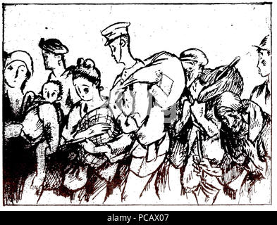 7 Tōkyō sainan gashin, 1923-10-02 par Yumeji Banque D'Images