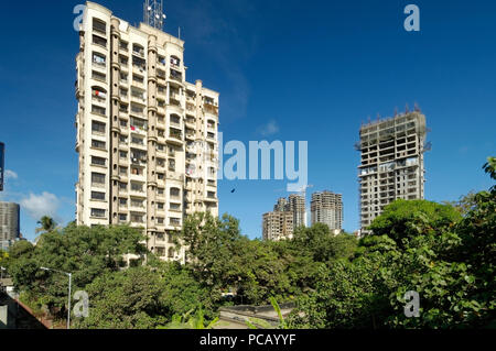 Grands bâtiments prêt & en construction à Lower Parel et Worli salon à Mumbai, Inde. Banque D'Images