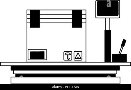 Fort sur l'équilibre numérique en noir et blanc Illustration de Vecteur