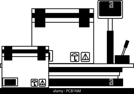 Fort sur l'équilibre numérique en noir et blanc Illustration de Vecteur