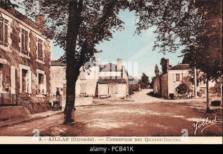 Aillas - bourg 4. Banque D'Images