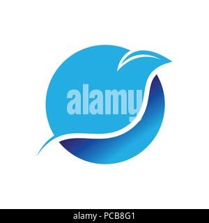 Ligne d'oiseaux vecteur graphique symbole circulaire Swoosh Logo Design Template Illustration de Vecteur