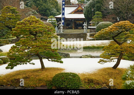 Chutes de neige sur Izumi culte, Kumamoto Prefecture, Japan Banque D'Images