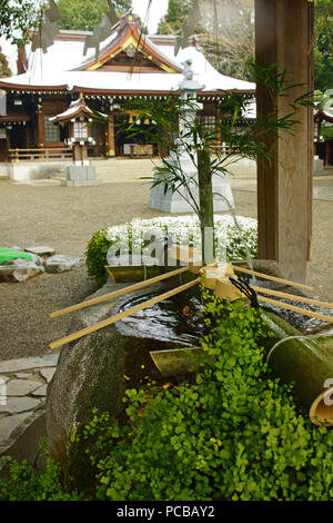 Chutes de neige sur Izumi culte, Kumamoto Prefecture, Japan Banque D'Images