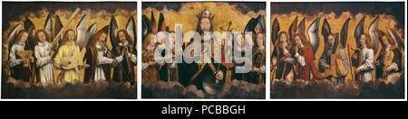 266 Hans Memling - Christ avec des chants et une forêt à l'- KMSKA 778-780 Banque D'Images