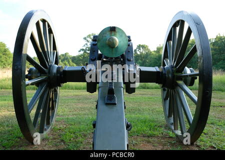 Vue arrière d'un vieux canon guerre civile au champ de bataille National de Stones River dans Murfreesbore Florida Banque D'Images