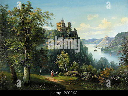 Burg Rheinstein aller-retour 105 c 1900 Banque D'Images