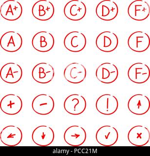 La main d'un système de marques rouge set Illustration de Vecteur