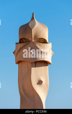 Barcelone, Casa Mila (la Pedrera), Schornstein, Architekt : Antonio Gaudi Cornet 1906-1910 Banque D'Images