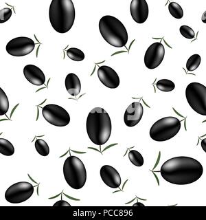 Fond d'Olives noires. Modèle sans couture Illustration de Vecteur