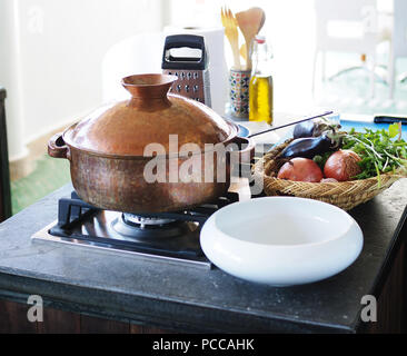 Cours de cuisine à Fès, Maroc Banque D'Images