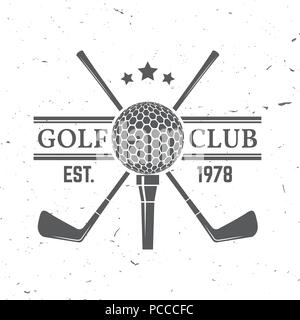 Club de Golf concept avec balle de golf silhouette. Club de golf vecteur badge rétro. Concept pour chemise, imprimer, sceau ou cachet. Typographie design- stock vector Illustration de Vecteur