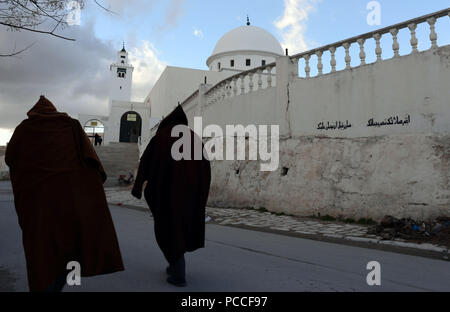 14 février 2013 - El Kef, Tunisie : Photo de la mosquée de Sidi Ali Ben Salah à El Kef, un lieu de culte réputé pour sa communauté islamiste salafiste. La mosquée Sidi Ali Ben Salah, un lieu de rassemblement pour la communauté salafiste d'El Kef. *** FRANCE / PAS DE VENTES DE MÉDIAS FRANÇAIS *** Banque D'Images