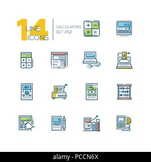 Calculatrices - ligne moderne design icons set Illustration de Vecteur