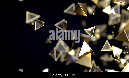Résumé Les particules d'or pyramidale Banque D'Images