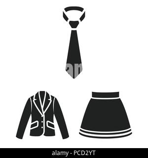 Différents types de vêtements icônes noires dans set collection pour la conception. Vêtements et style symbole vecteur illustration de stock. Illustration de Vecteur