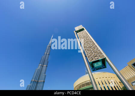 Burj Khalifa et le Dubai Mall, le centre-ville, Dubaï, Émirats arabes unis, Moyen Orient Banque D'Images