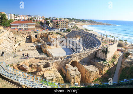 De l'amphithéâtre de la ville romaine de Tarraco, maintenant Tarragone. Il a été construit dans le 2ème siècle ap. Banque D'Images