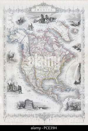 8 Tallis 1850 Carte de l'Amérique du Nord ( Texas à maximum ) - Geographicus - NorthAmerica-tallis-1850 Banque D'Images