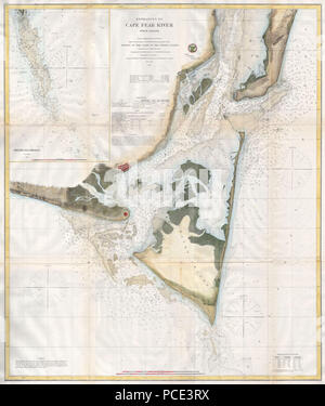 91866 U.S.C.S. Plan de Cape Fear et environs, Caroline du Nord - Geographicus - CapeFearRiver-Cu-1866 Banque D'Images