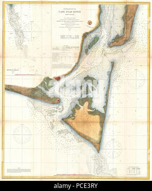 91866 U.S.C.S. Plan de Cape Fear et environs, Caroline du Nord - Geographicus - CapeFearRiver3-Cu-1866 Banque D'Images