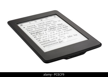 E-book appareil isolé sur fond blanc Banque D'Images