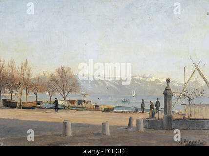 58 Arthur Herzog Hafen von Ouchy im Herbst Banque D'Images