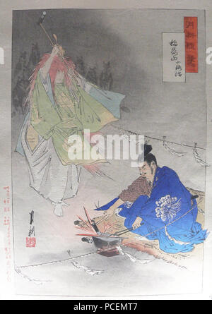 86 Forgeron Munechika, aidé par un esprit renard, forger la lame Maru, Ko-Gitsune par Ogata Gekkō Banque D'Images