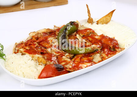 Iskender kebab turc Iskender Kebap Poulet - Banque D'Images