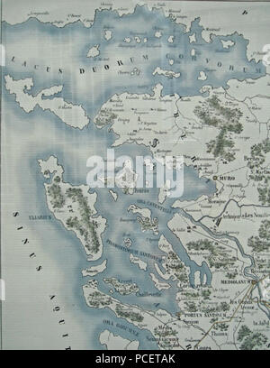 116 Carte du pays de Santones sous les Romains le Pertuis d'Antioche Banque D'Images