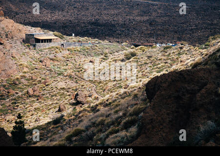 Maison de berger dans le Parc National de Teide avec paysage de lave - Musée Ethnographique Juan Évora Banque D'Images