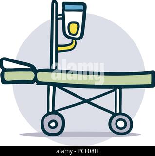 Brancard médical icône croquis Illustration de Vecteur
