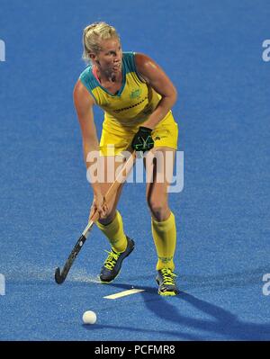 Stratford, London, UK. 1er août 2018. Jodie Kenny (AUS). L'Australie V Argentine. Match 30. Quart de finale. Womens Hockey World Cup 2018. Lee Valley hockey centre. Queen Elizabeth Olympic Park. Stratford. Londres. UK. 01/08/2018. Credit : Sport en images/Alamy Live News Banque D'Images