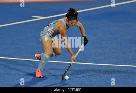 Stratford, London, UK. 1er août 2018. Maria Granatto (ARG). L'Australie V Argentine. Match 30. Quart de finale. Womens Hockey World Cup 2018. Lee Valley hockey centre. Queen Elizabeth Olympic Park. Stratford. Londres. UK. 01/08/2018. Credit : Sport en images/Alamy Live News Banque D'Images