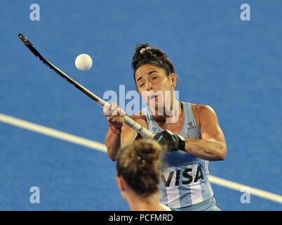 Stratford, London, UK. 1er août 2018. Maria Granatto (ARG). L'Australie V Argentine. Match 30. Quart de finale. Womens Hockey World Cup 2018. Lee Valley hockey centre. Queen Elizabeth Olympic Park. Stratford. Londres. UK. 01/08/2018. Credit : Sport en images/Alamy Live News Banque D'Images