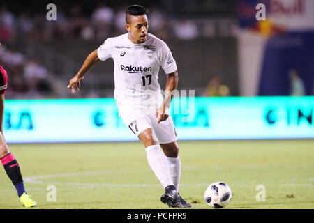 Osaka, Japon. 1er août 2018. Wellington (Vissel) Football/soccer : 2018 J1 match de championnat entre Cerezo Osaka 1-1 Vissel Kobe au Kincho Stadium à Osaka, Japon . Credit : Naoki Nishimura/AFLO SPORT/Alamy Live News Banque D'Images